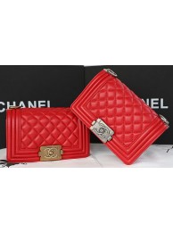 Boy Chanel mini Flap Bag Original Sheepskin A67085 Red HY26604Oj66