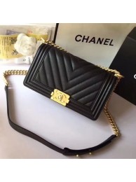 Boy Chanel Original Cannage Patterns Bag 67086 Black HY965FA31