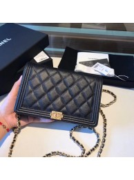 BOY CHANEL Original Wallet on Chain A80287 black HY6466JD63