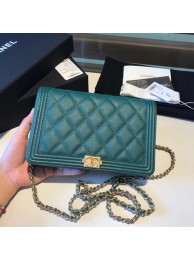 BOY CHANEL Original Wallet on Chain A80287 green HY10317Il41