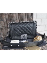 Boy Chanel Small Flap Shoulder Bag Cannage Pattern A67083 Black HY9066OG45