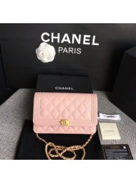 Boy Chanel WOC Flap Bag Original Calfskin Leather CHA6040 Pink HY17798cP15