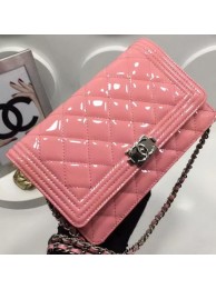 Boy Chanel WOC mini Flap Bags Patent Leather A33815 Pink HY10249nQ90