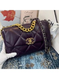 Chanel 19 flap bag AS1161 deep purple HY25686FT35