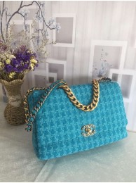 CHANEL 19 Flap Bag AS1162 blue HY9493tQ92