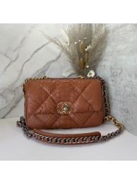 CHANEL 19 Flap Bag Original Snake skin flap bag AS1160 Camel HY9252TL77