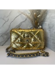 CHANEL 19 Flap Bag Original Snake skin flap bag AS1160 gold HY1545hc46