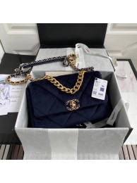 Chanel 19 flap bag velvet AS1161 Royal Blue HY15922Is53