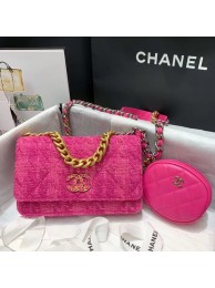 CHANEL 19 Flap Bag WOC 33817 rose HY4584VI95
