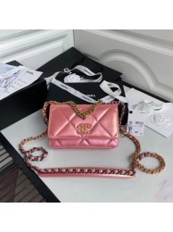 Chanel 19 Iridescent Calfskin Chain Wallet AP0957 pink HY10882yk28