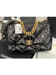 chanel 19 large flap bag Waxed skin AS1162 black HY24373ta99