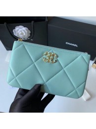 CHANEL 19 Sheepskin Original Leather Carry on bag AP1059 blue HY6212Zw99