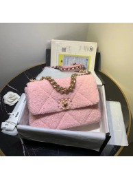 Chanel 19 wool flap bag AS1160 pink HY11151Qu69