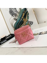 Chanel 19 Zip Card bag 82086 Pearl pink HY13274zS17