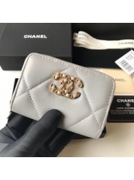 Chanel 19 Zip Card bag AP0949 grey HY25299CD62
