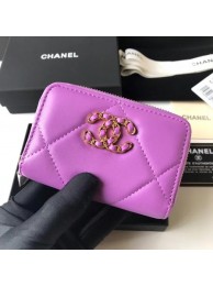 Chanel 19 Zip Card bag AP0949 Lavender HY6295Kd37