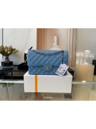 Chanel 2.55 Original Leather Flap Bag 1112 Light Blue with Silver Hardware HY20098SS41
