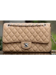 Chanel 2.55 Series Flap Bag Apricot Sheepskin Leather A1112 Silver HY16257XW58