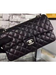 Chanel 2.55 Series Flap Bag Black Sheepskin Leather A06375 Silver HY5865KX51
