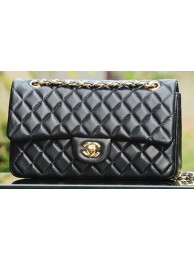 Chanel 2.55 Series Flap Bag Black Sheepskin Leather A37586 Gold HY26538uU16