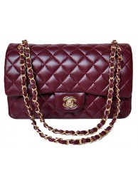 Chanel 2.55 Series Flap Bag Burgundy Patent Leather A1112 Gold HY10410yx89