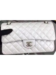 Chanel 2.55 Series Flap Bag OffWhite Sheepskin Leather A06375 Silver HY22805rf73