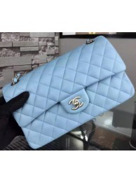 Chanel 2.55 Series Flap Bag SkyBlue Sheepskin Leather A06375 Silver HY14560aj95