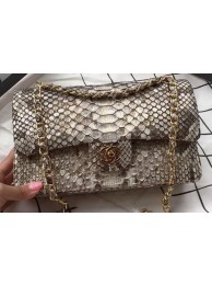 Chanel 2.55 Series Flap Bags OffWhite Original Python Leather A1112SA Gold HY19079Is79