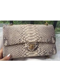Chanel 2.55 Series Flap Bags OffWhite Pink Original Python Leather A1112SA Gold HY6696ED90