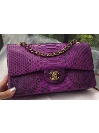 Chanel 2.55 Series Flap Bags Peach Pink Original Python Leather A1112SA Gold HY2550Jz48