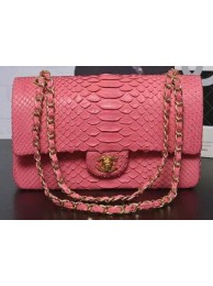 Chanel 2.55 Series Flap Bags Pink Original Python Leather A1112SA Gold HY22800nU55