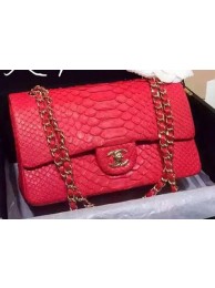 Chanel 2.55 Series Flap Bags Red Original Python Leather A1112SA Gold HY24086vm49