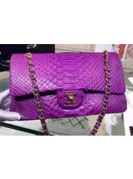 Chanel 2.55 Series Flap Bags Violet Pink Original Python Leather A1112SA Gold HY11283Nw52