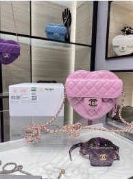 Chanel 2022S Love Heart Original Lambskin Crossbody Chain Bag AS3191Y Pink HY966zd34