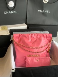 CHANEL 22 HANDBAG Shiny Calfskin & Gold-Tone Metal AS3261 Pink HY22973hI90