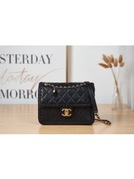 Chanel 22C New Woven Piping Square Original Leather Bag AS2496 Black HY7161Gp37