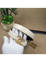 Chanel 30mm Leather Belt CH5232 OffWhite HY7028AM45