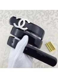 Chanel 30mm Patent Leather Belt CH5231 Black HY9383uU16