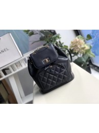 Chanel backpack Grained Calfskin & Gold-Tone Metal A57571 black HY13242Lo54