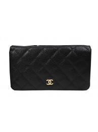Chanel Bi-Fold Wallet Black Original Cannage Pattern A31509 Gold HY10801mm78
