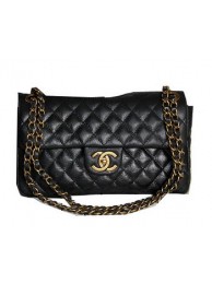 Chanel Black Iridescent Leather Flap Shoulder Bag A1274 Brass HY6900lu18