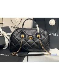 Chanel bowling bag Calfskin & Gold-Tone Metal AS8396 black HY12574LG44