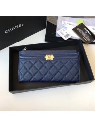 Chanel boy chanel pouch Calfskin & Gold-Tone Metal A81254 blue HY6125Zr53