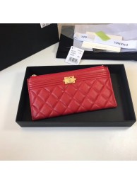 Chanel boy chanel pouch Calfskin & Gold-Tone Metal A81254 red HY567Yr55