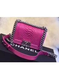 Chanel Boy Flap Shoulder Bag Python Leather A66094 Rose HY10308vX95