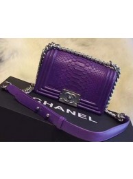 Chanel Boy Flap Shoulder Bag Python Leather A66094 Violet HY10059VI95