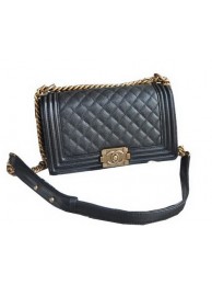 Chanel Boy Flap Shoulder Bags Black Cannage Pattern Leather A67086 Gold HY22211De45