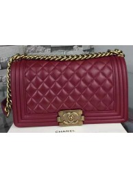 Chanel Boy Flap Shoulder Bags Sheepskin Leather A67086 Burgundy HY20043Nw52