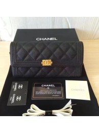 Chanel Boy Matelasse Long Wallet Black Cannage Pattern CHA5263 Gold HY339va68