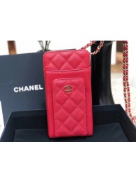 Chanel Calfskin Chain Card packet & Gold-Tone Metal AP0990 red HY21612wn15
